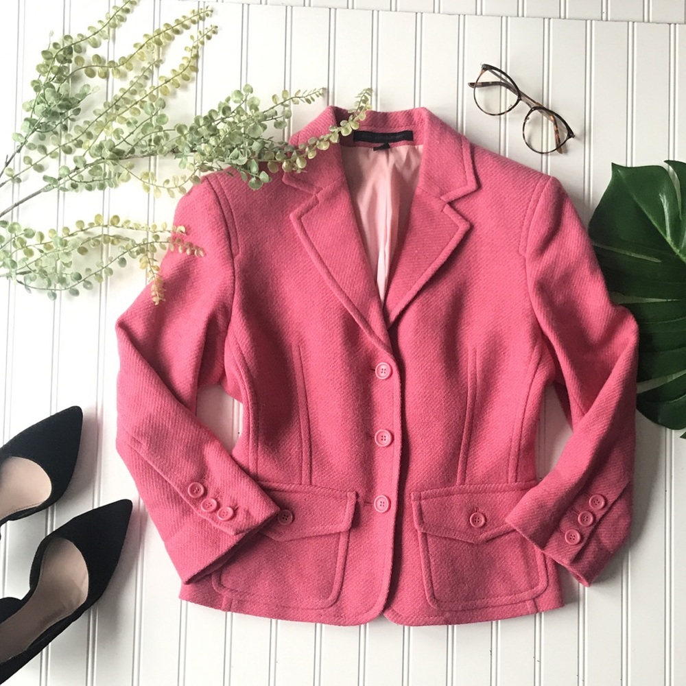 Express pink blazer wool button up jacket pocket - Picture 1 of 7
